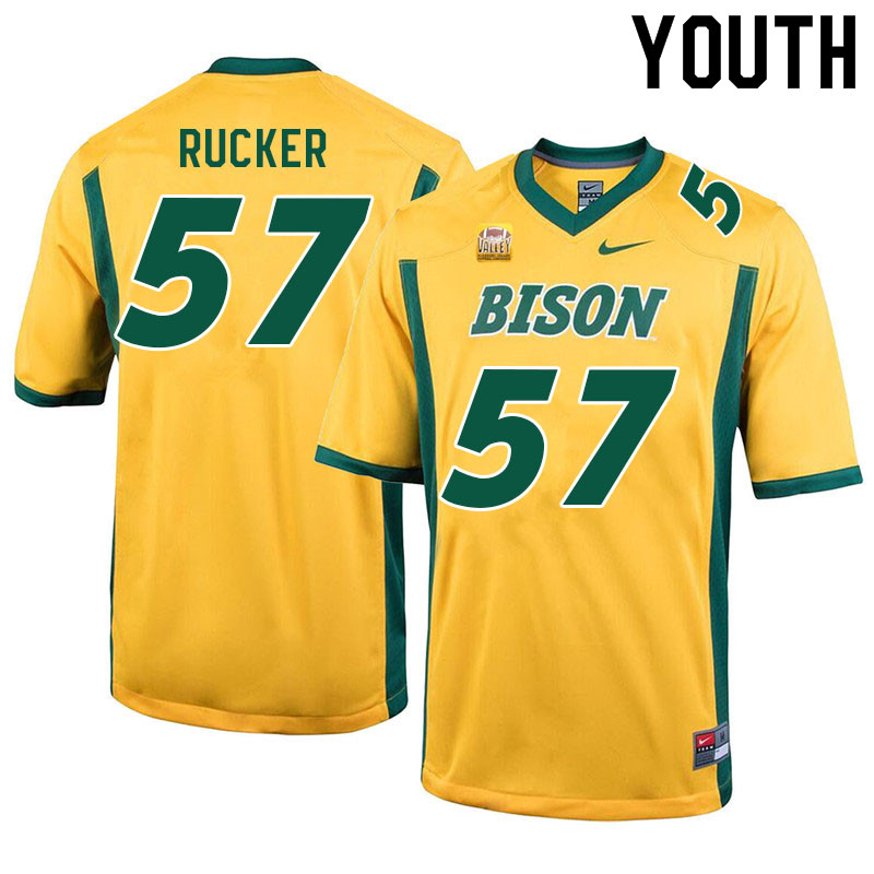 Youth #57 Braden Rucker North Dakota State Bison College Football Jerseys Sale-Yellow